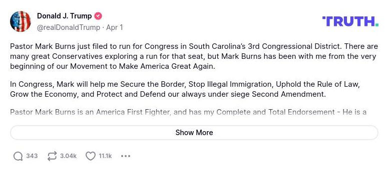 Post preview from Donald Trump