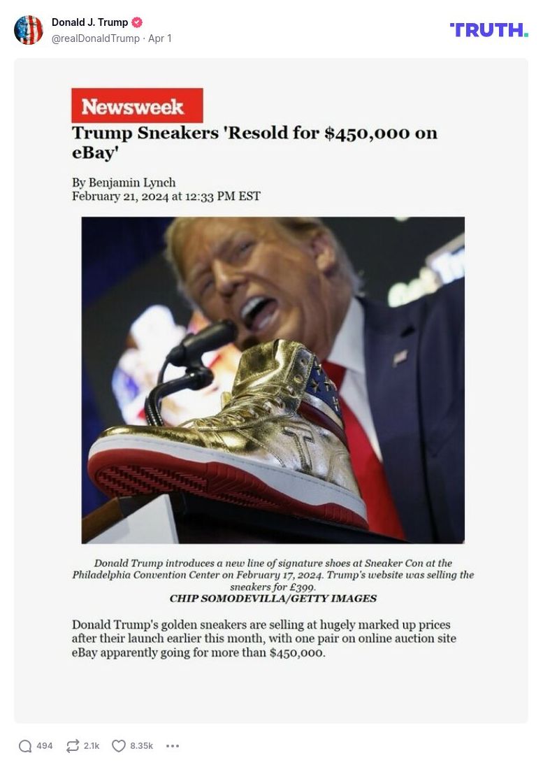 Post image from Donald Trump