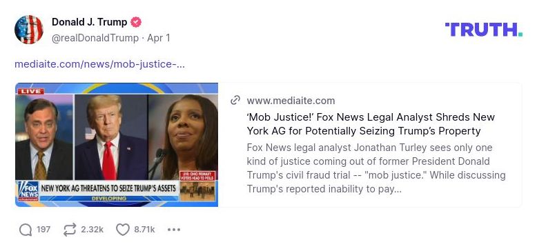 Post image from Donald Trump