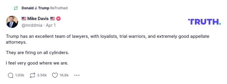 Post image from Donald Trump