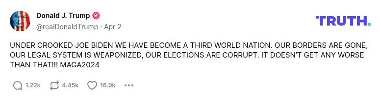 Post image from Donald Trump