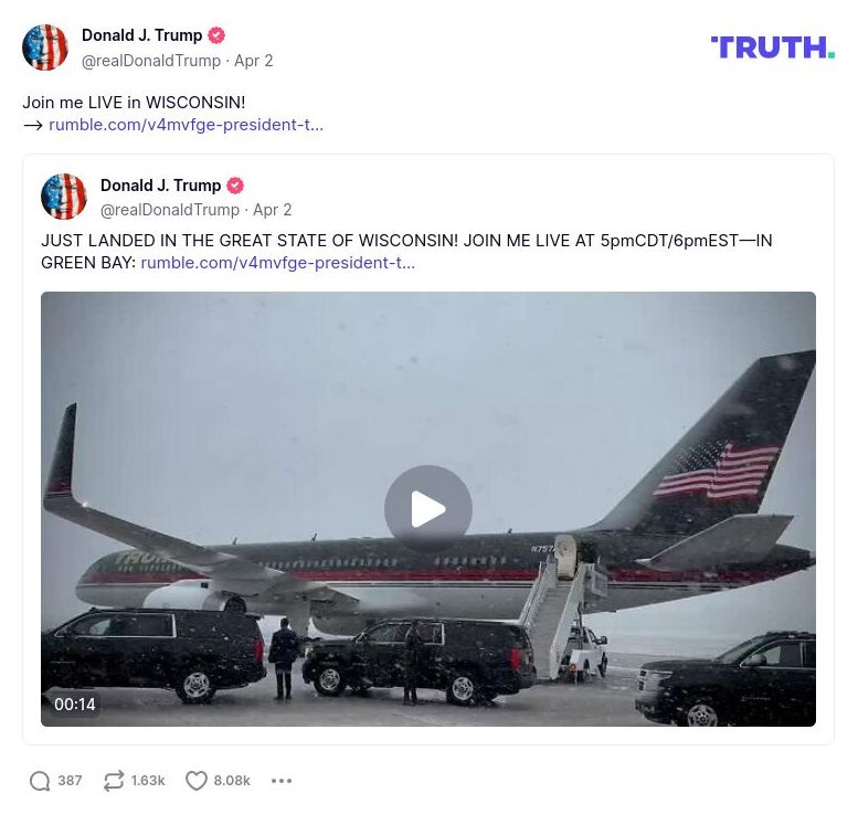 Post image from Donald Trump