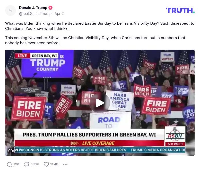 Post image from Donald Trump