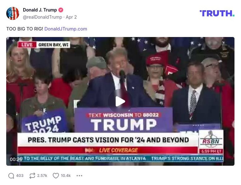 Post image from Donald Trump