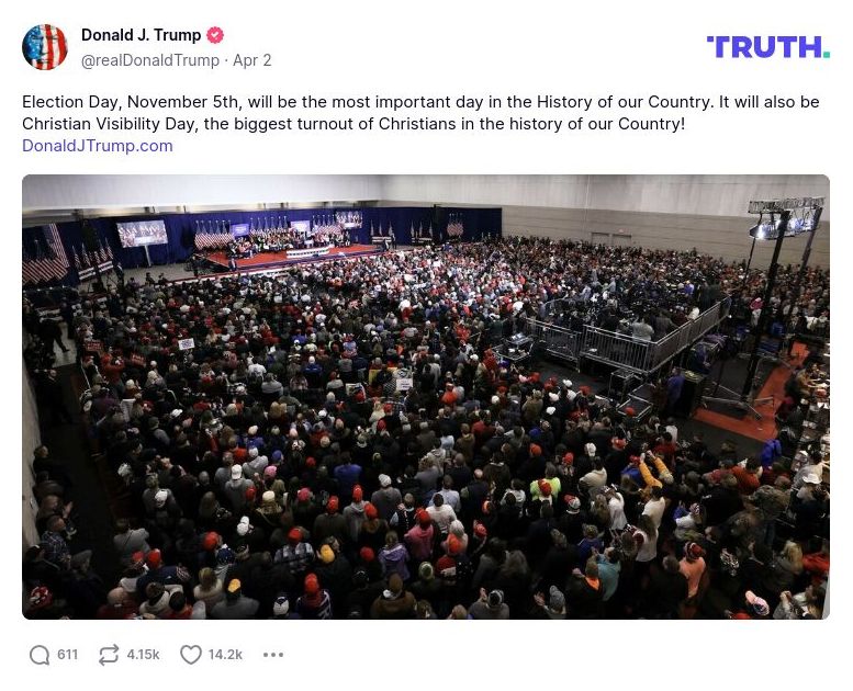 Post image from Donald Trump