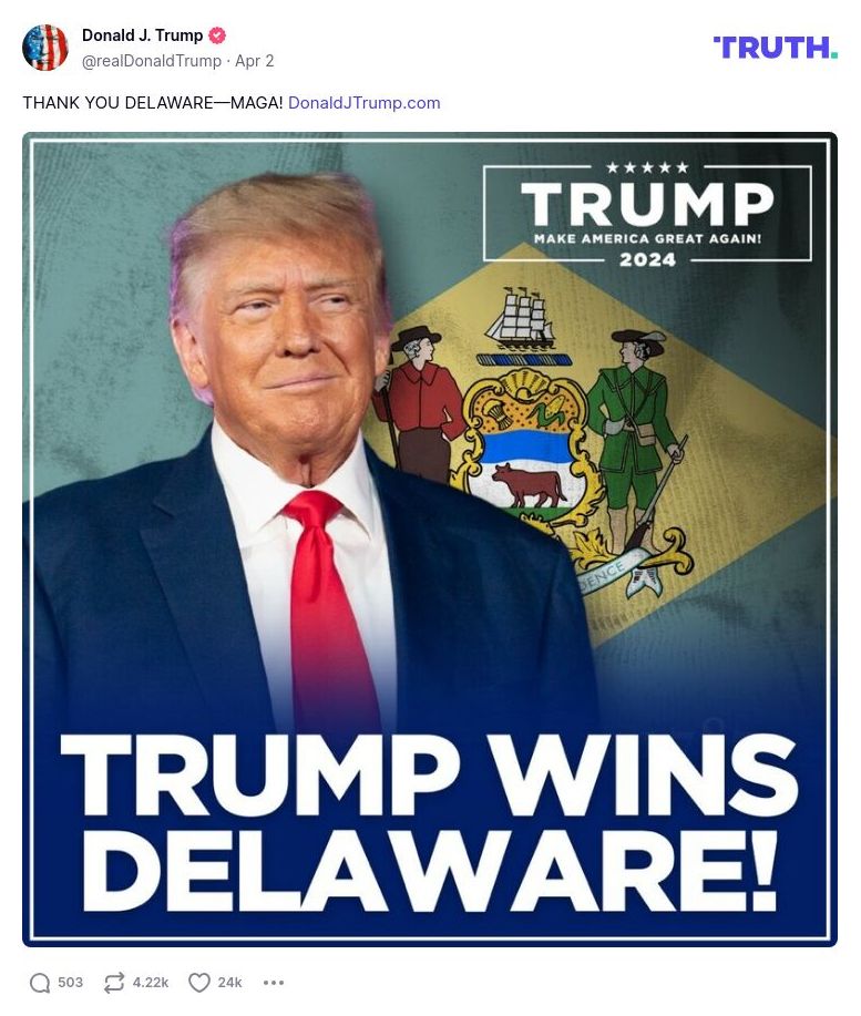 Post image from Donald Trump