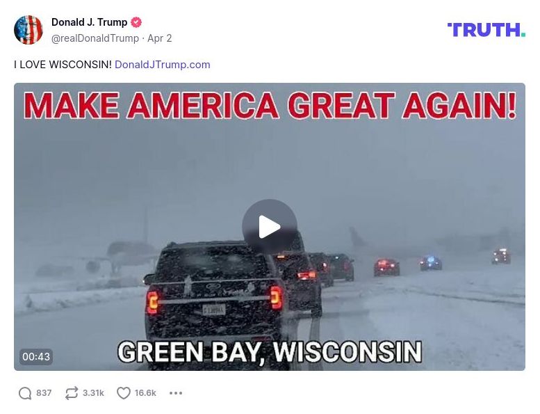 Post image from Donald Trump