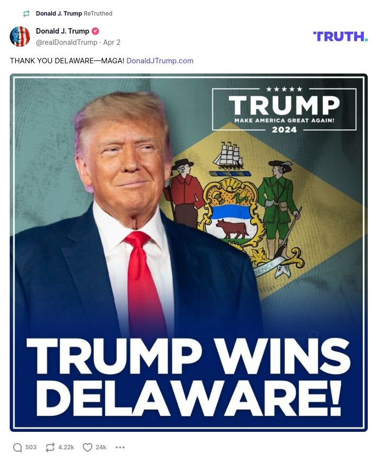 Post image from Donald Trump