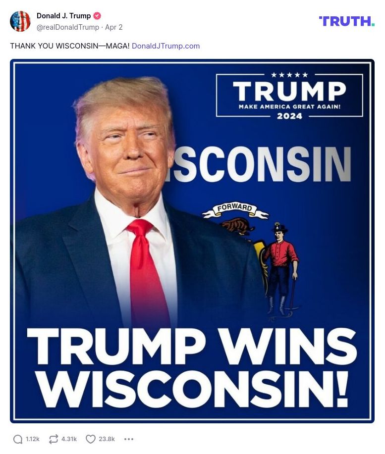 Post image from Donald Trump