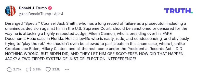 Post image from Donald Trump