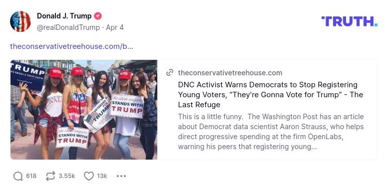 Post image from Donald Trump