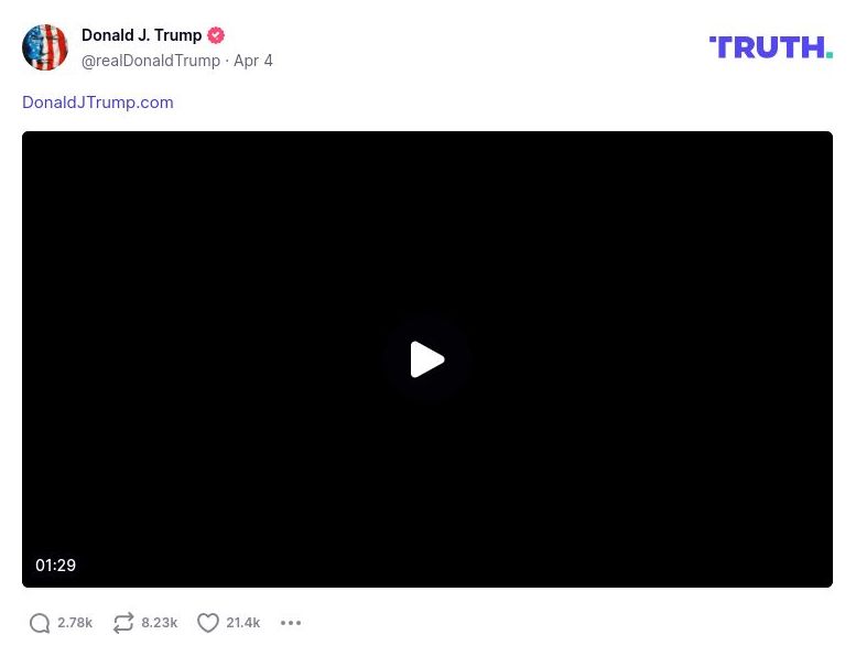 Post image from Donald Trump