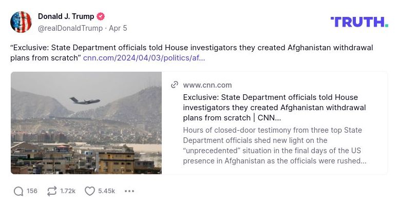 Post preview from Donald Trump