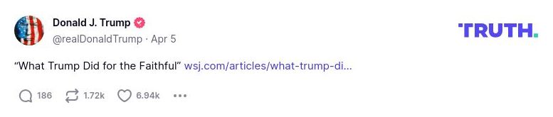 Post image from Donald Trump