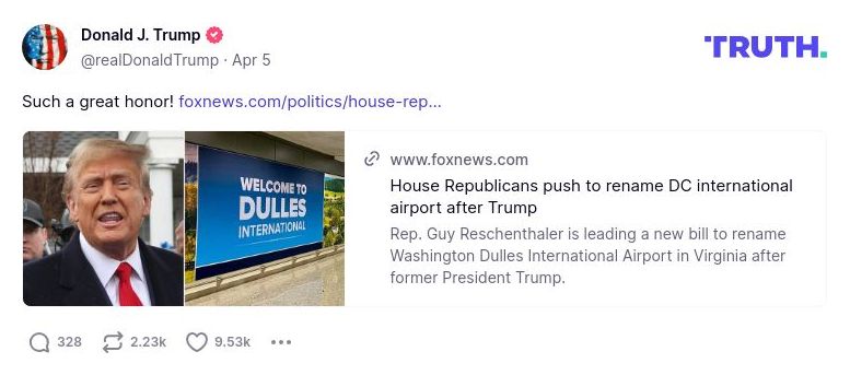 Post image from Donald Trump