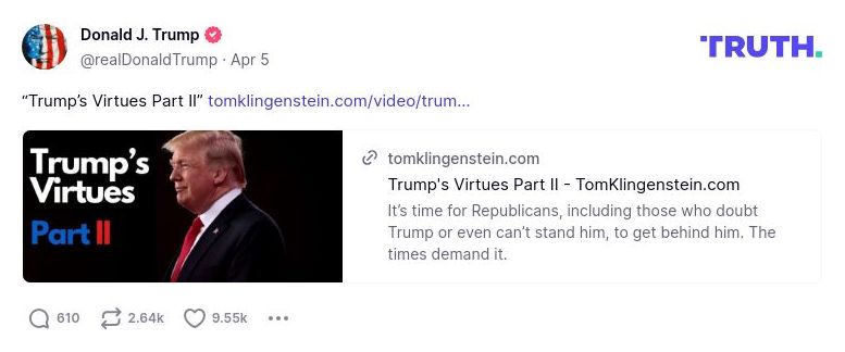 Post image from Donald Trump