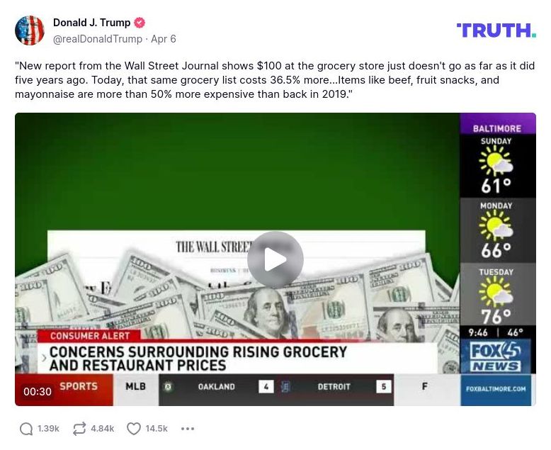 Post image from Donald Trump