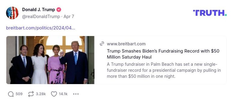 Post image from Donald Trump