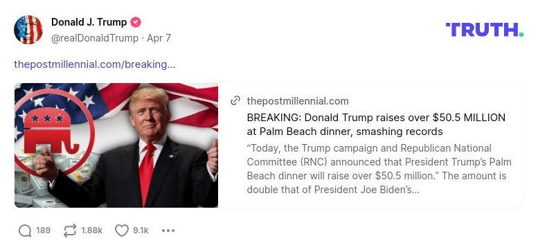 Post image from Donald Trump