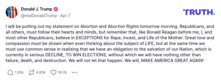 Post image from Donald Trump