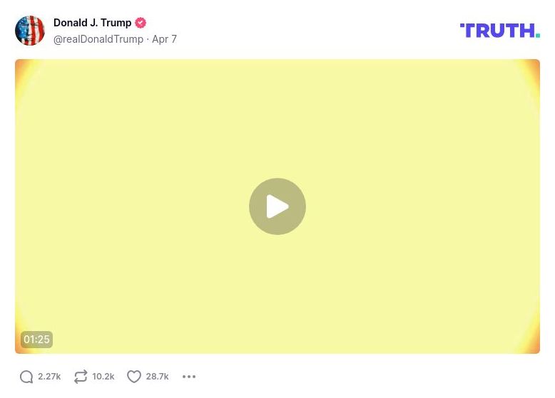 Post image from Donald Trump