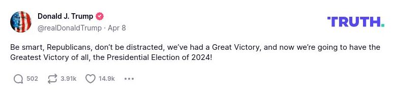 Post image from Donald Trump