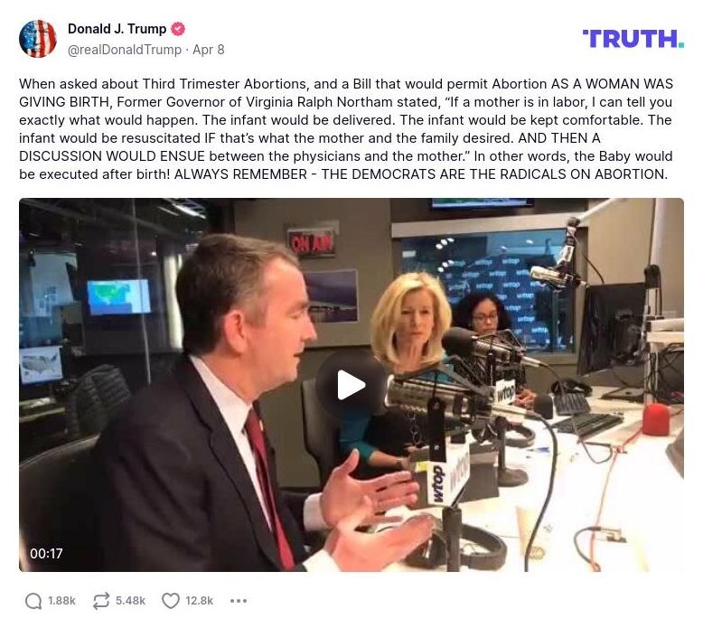 Post image from Donald Trump