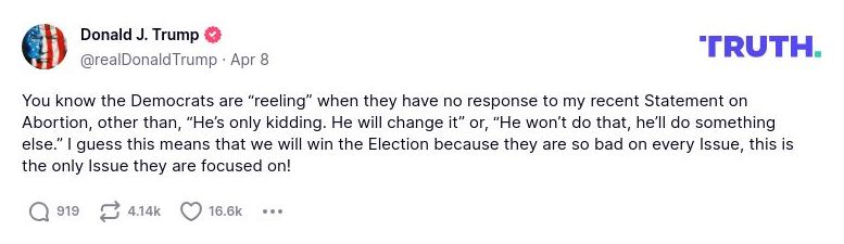 Post image from Donald Trump