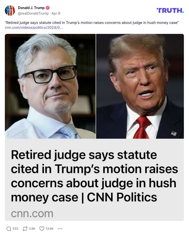 Post preview from Donald Trump