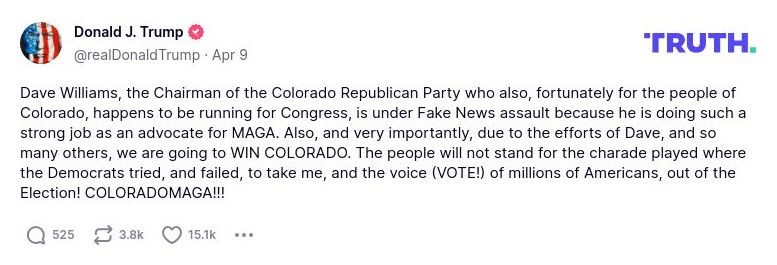 Post image from Donald Trump