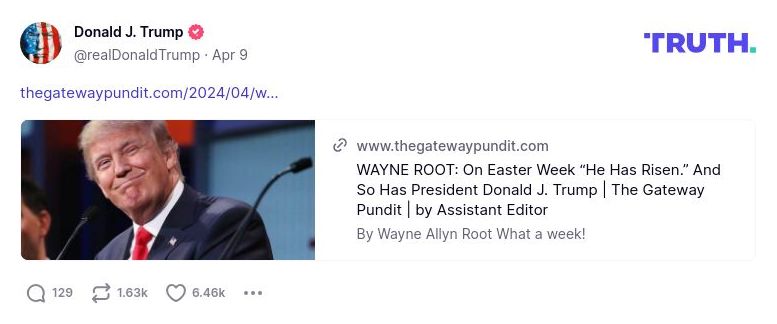 Post image from Donald Trump