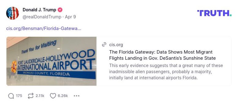 Post image from Donald Trump