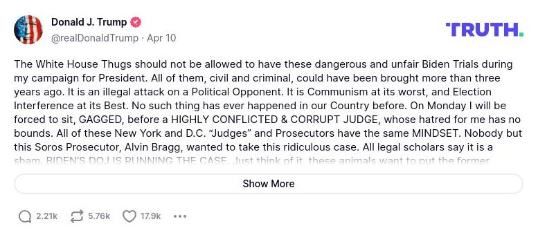 Post image from Donald Trump