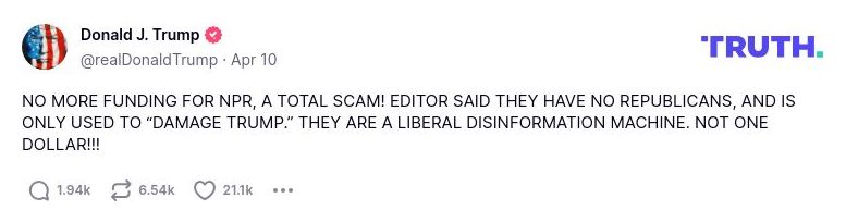 Post image from Donald Trump