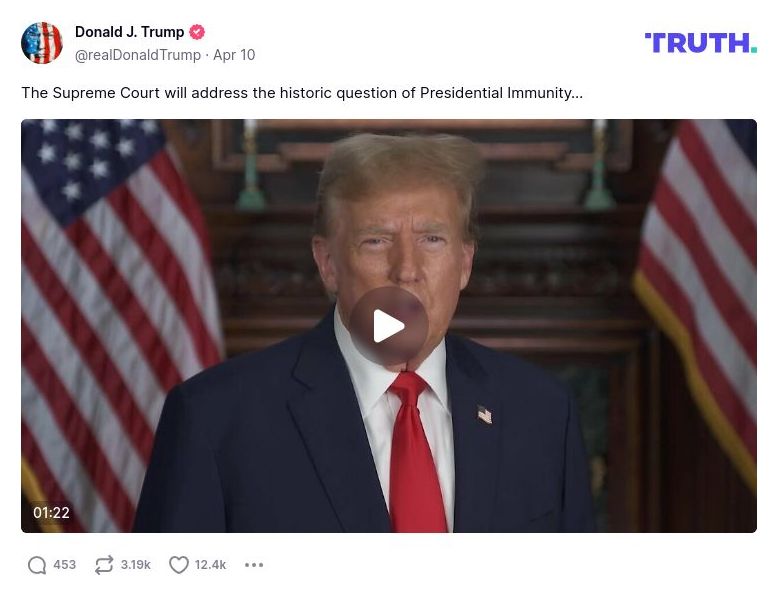 Post image from Donald Trump