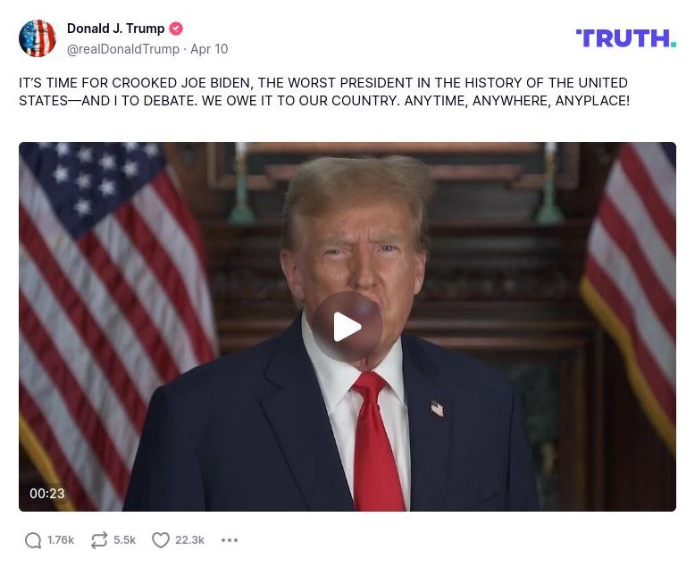 Post image from Donald Trump