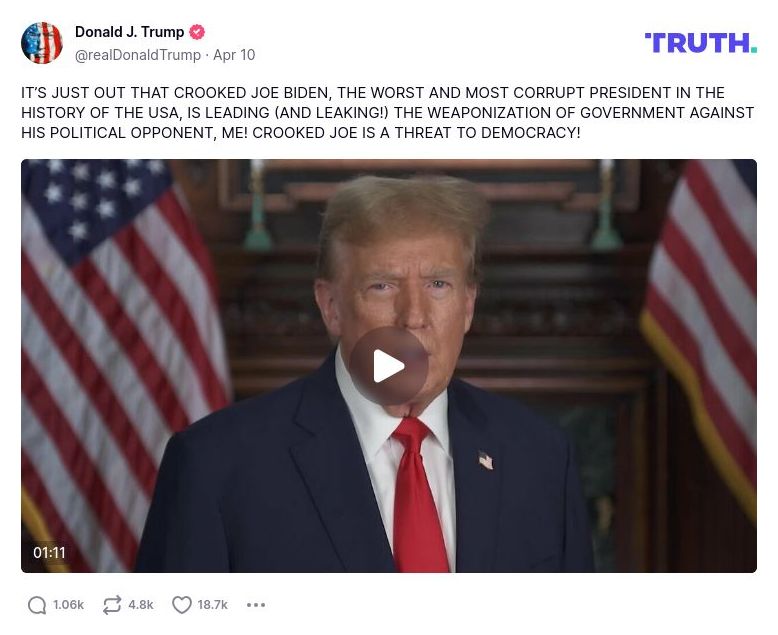 Post image from Donald Trump