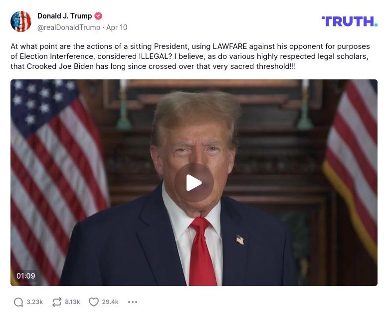 Post image from Donald Trump