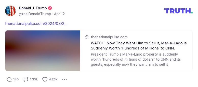 Post preview from Donald Trump