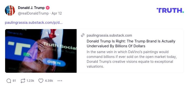 Post image from Donald Trump