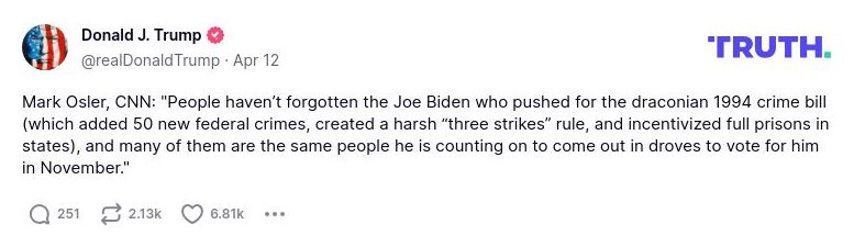 Post preview from Donald Trump