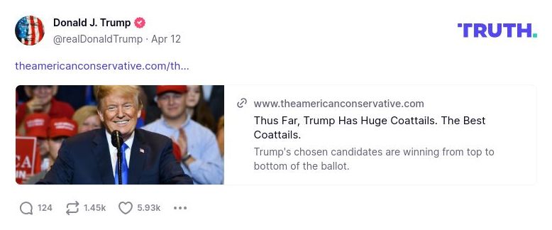 Post image from Donald Trump