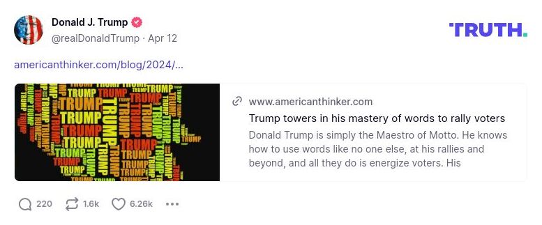 Post image from Donald Trump