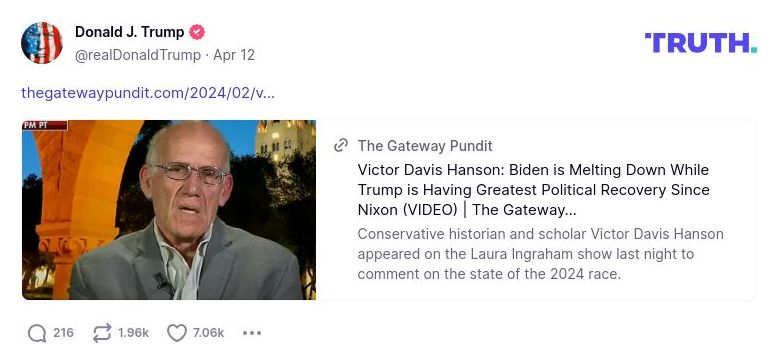 Post image from Donald Trump