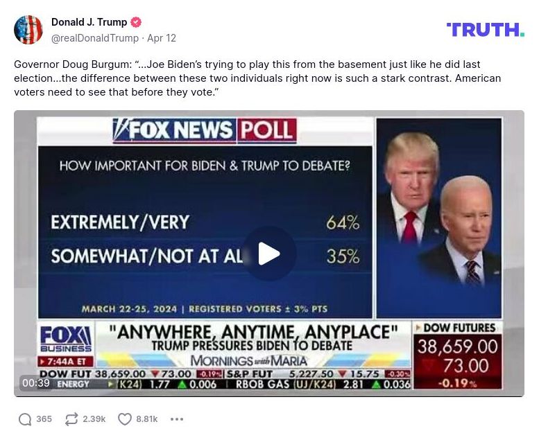 Post image from Donald Trump