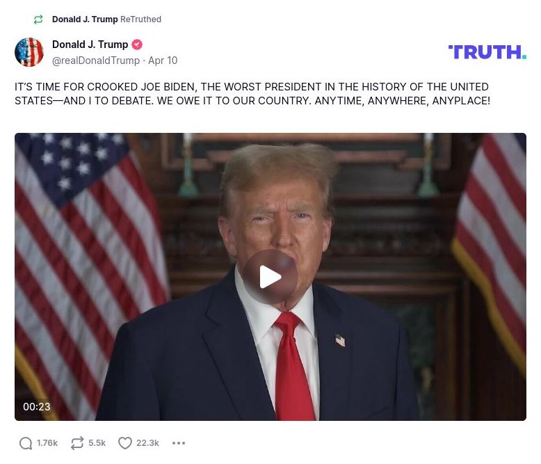 Post image from Donald Trump