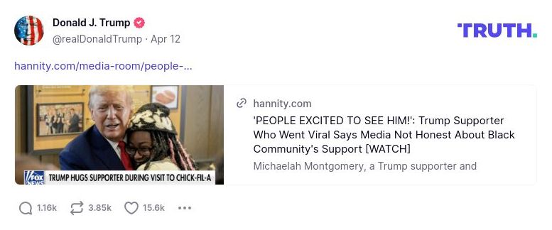 Post image from Donald Trump