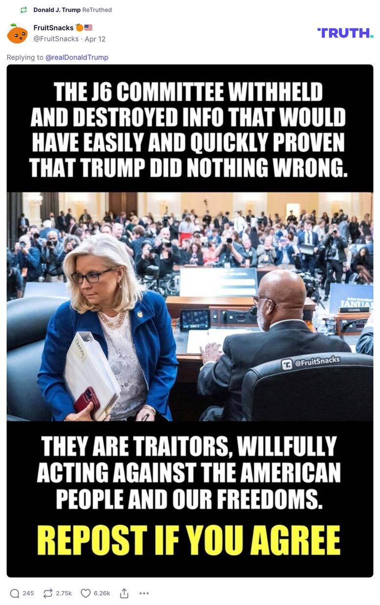 Post image from Donald Trump