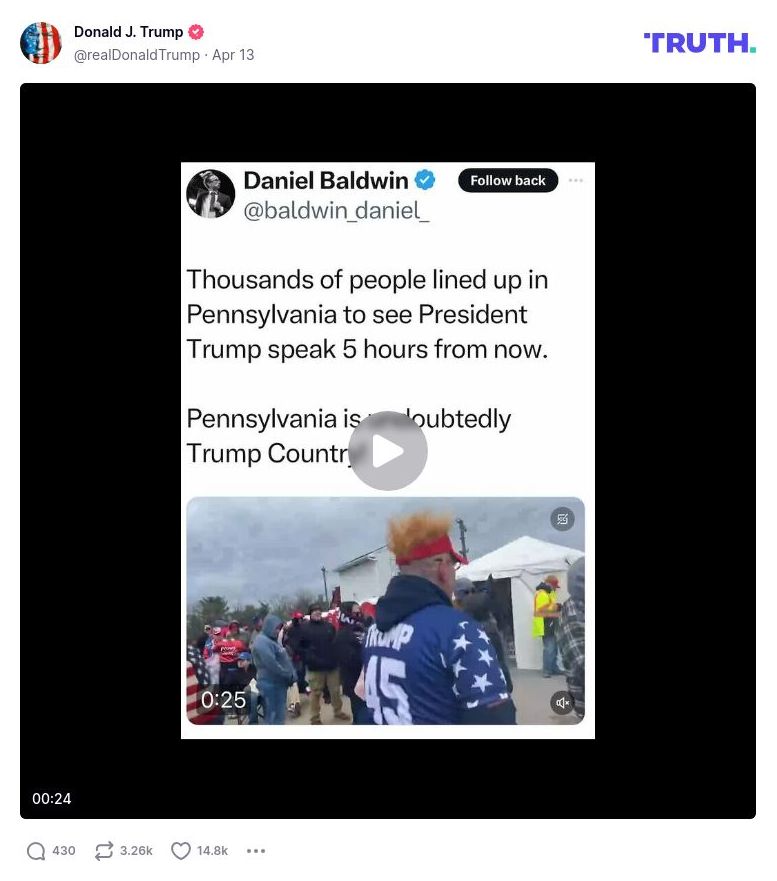 Post image from Donald Trump