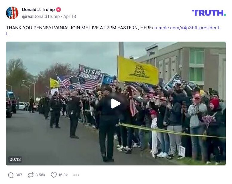 Post image from Donald Trump